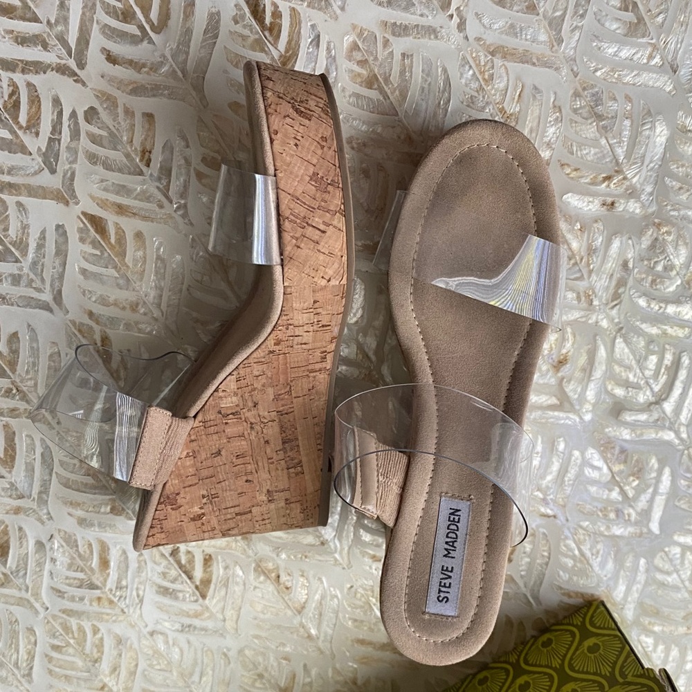 Steve Madden Clear Strap Wedges